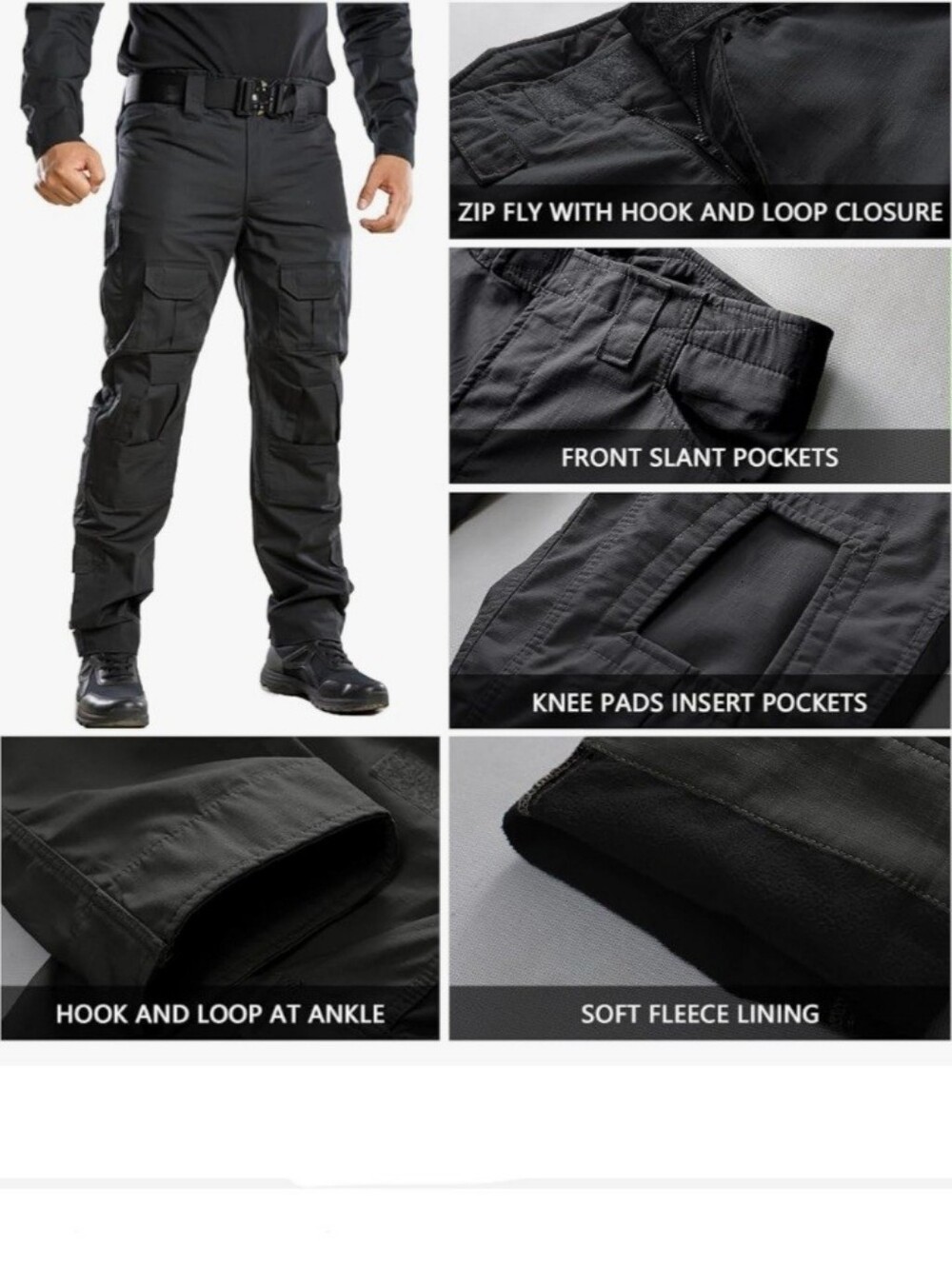 NNT Tactical Pants - Camoflage, Rip stop, Multi-pocket, Fleece Lined Cargo SZ 34